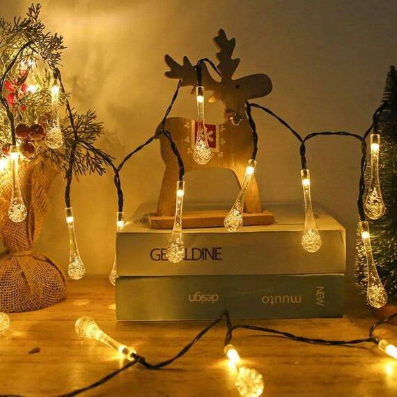 Ghirlanda luminoasa pentru craciun cu 40 de leduri, lungime 10 m, Picaturi de apa - 6- Roveli