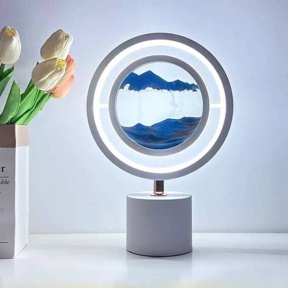 Lampa de masa cu nisip, clepsidra 3D, lumina in 3 tonuri - 3- Roveli