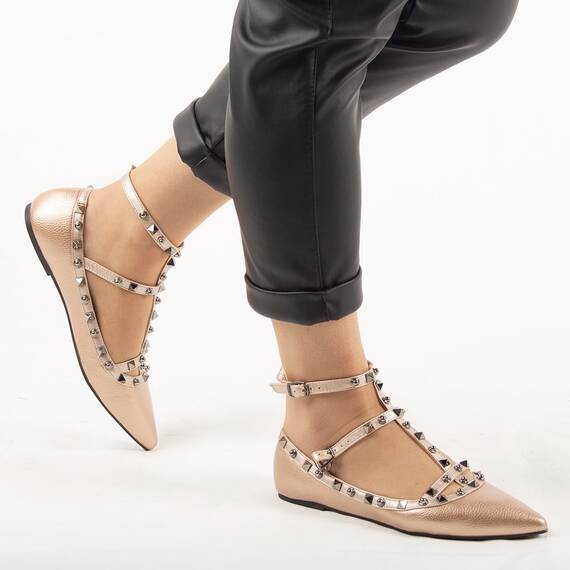 Balerini dama accesorizati bronz YT5512-C, Culoare (12): Bronz, Marime (12): 40 - 3- Roveli