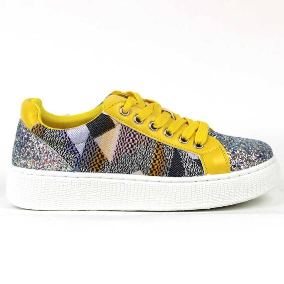 ​Tenisi dama casual, galbeni cu glitter YY-91-Yellow, Culoare (12): Multicolor, Galben, Marime (12): 37 - 3- Roveli