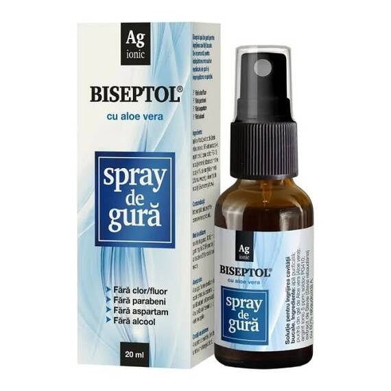 BiSeptol Spray de Gura cu Aloe Vera 20 ml Dacia Plant - - Roveli