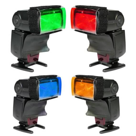 Filtre colorate gel cu velcro pt blitz speedlite - - Roveli