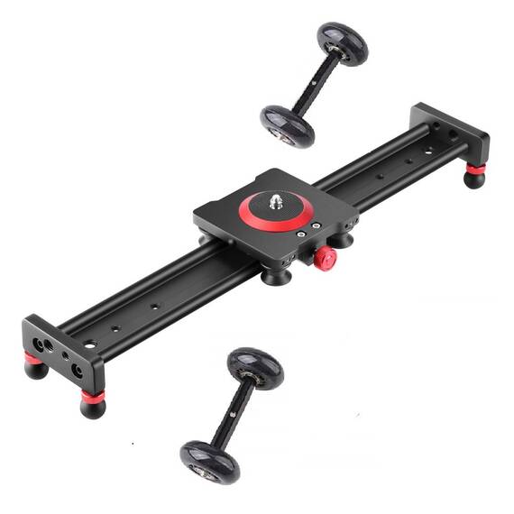 Mini Slider Dolly SLDM din aluminiu 40cm pentru camere video si DSLR - - Roveli