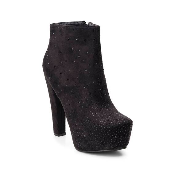 Botine dama cu toc inalt si platforma din piele ecologica Negre Dorotea, Culoare (12): Negru, Marime (12): 35 - - Roveli