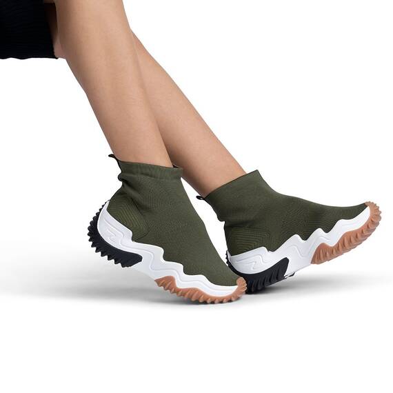 Sneakers dama tip sosete cu platforma Verzi Ping, Culoare (12): Verde, Marime (12): 38 - 2- Roveli