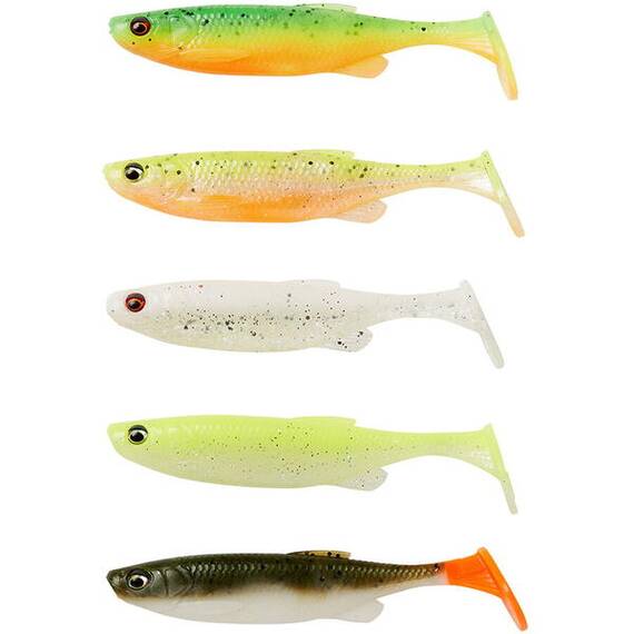 Shad Savage Gear Fat T-Tail Minnow Dark Water Mix 10.5cm/11gr (5buc/pachet) - - Roveli