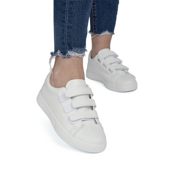 Sneakers dama din piele ecologica cu scai Albi Marta, Culoare (12): Alb, Marime (12): 36 - 4- Roveli