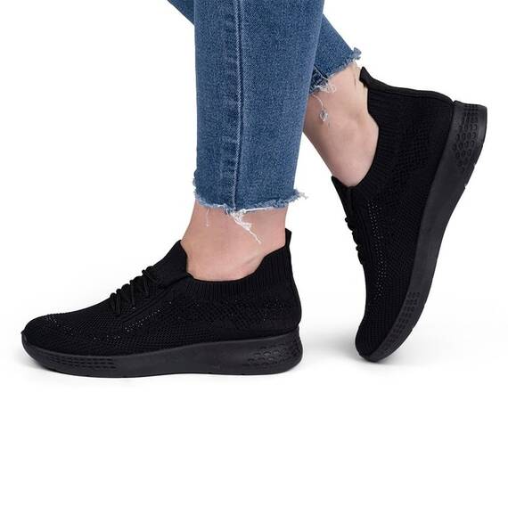 Sneakersi dama din material textil cu sclipici Negri Vali, Culoare (12): Negru, Marime (12): 36 - 4- Roveli