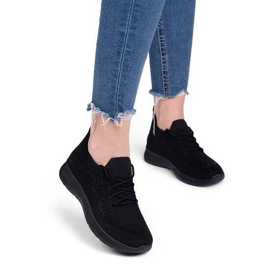 Sneakersi dama din material textil cu sclipici Negri Vali, Culoare (12): Negru, Marime (12): 36 - 2- Roveli
