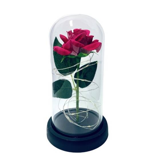 Ornament de trandafir artificial cu leduri : Culoare - rosu, Culoare (tm): Fucsia - - Roveli