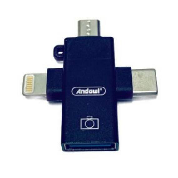 Adaptor OTG 3in1 : Culoare - negru, Culoare (tm): negru - - Roveli