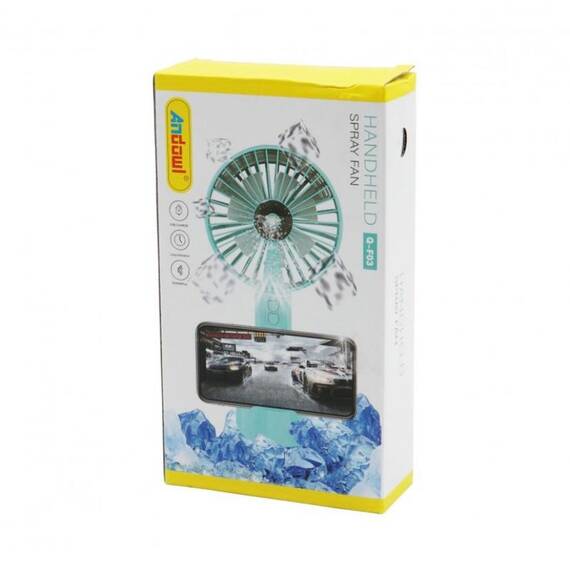 Mini ventilator cu pulverizare reincarcabil USB, portabil, cu suport pentru telefon : Culoare - alb, Culoare (tm): alb - - Roveli
