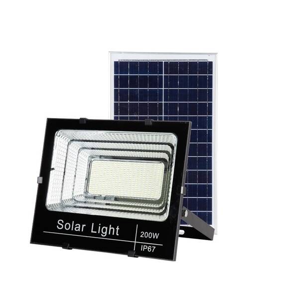 Proiector LED SMD, cu panou solar si telecomanda : Putere - 200 W - - Roveli