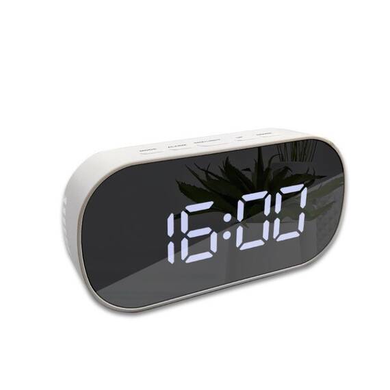 Ceas digital oglinda cu lumina LED : Culoare - alb, Culoare (tm): alb - - Roveli