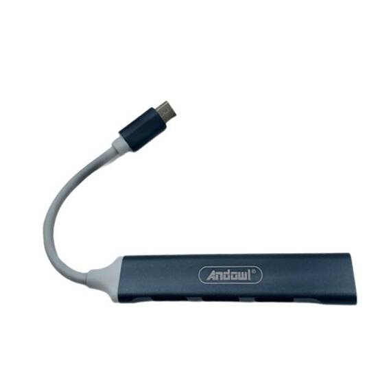 HUB USB C 3 porturi usb 3.0 : Culoare - gri, Culoare (tm): argintiu - - Roveli