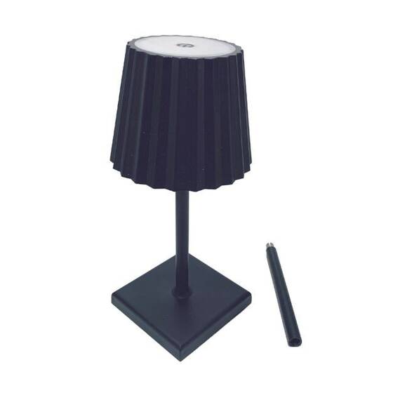 Lampa de masa touch led reincarcabila cu tija telescopica : Culoare - negru - - Roveli