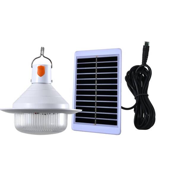 Lampa solara de camping OZN portabila, cu carlig : Culoare - alb, Set - 1 bucata - - Roveli