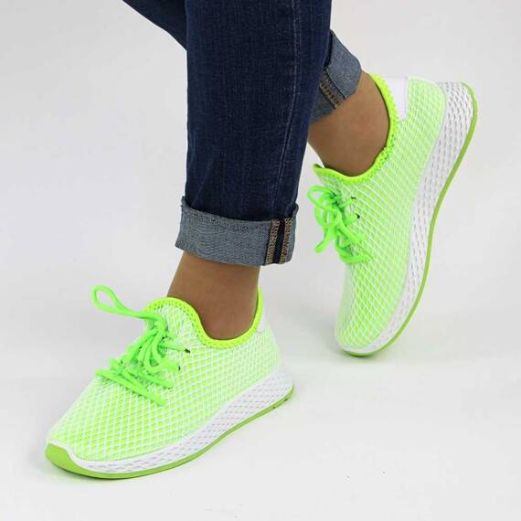 Pantofi sport de dama, usori si comozi BF1988-GREEN, Culoare (12): Verde neon, Marime (12): 41 - - Roveli
