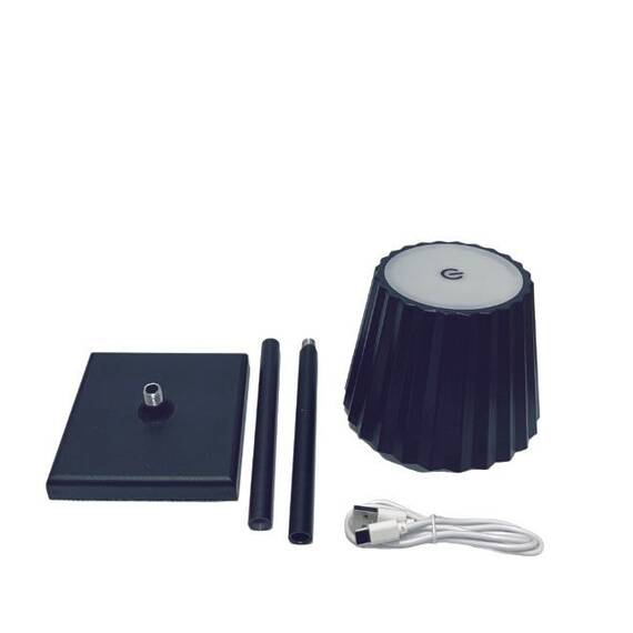 Lampa de masa touch led reincarcabila cu tija telescopica : Culoare - alb, Culoare (tm): negru - - Roveli