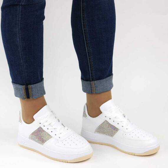 Pantofi sport de dama, decorati cu pietre Z027-WHITE, Culoare (12): Alb, Multicolor, Marime (12): 38 - 4- Roveli