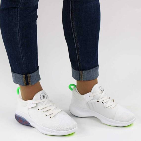 ​Pantofi sport de dama potriviti stilului casual M-10-WHITE, Culoare (12): Alb, Verde neon, Marime (12): 38 - 3- Roveli