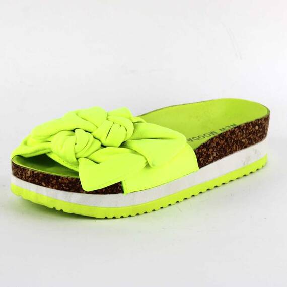 ​Papuci casual de dama cu funde aplicate00115-YELLOW, Culoare (12): Galben, Marime (12): 41 - - Roveli