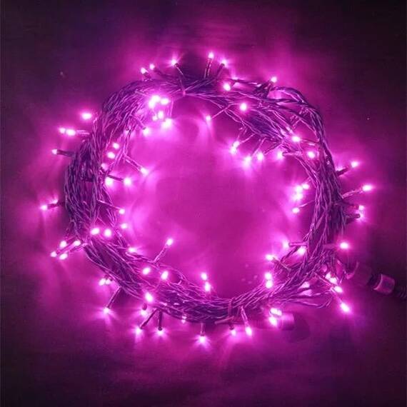 Instalatie luminoasa tip snur cu 100 LED-uri, pentru Craciun, lungime 8 m, lumina mov : Set - 2 bucati, Set (tm): 5 buc - - Roveli