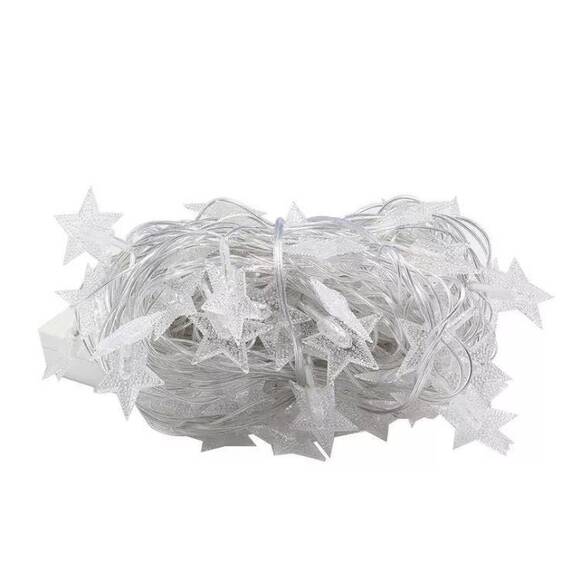 Instalatie pentru Craciun, liniara, stelute, 4m, 20 led-uri : Set - 1 bucata, Tip lumina - Calda, Tip lumina (tm): Calda, Set (tm): 1 buc - - Roveli