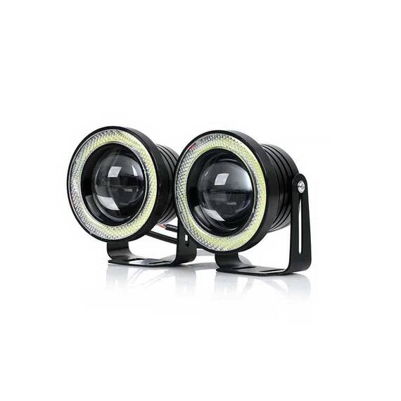 Set 2 x proiectoare auto LED, Angel Eyes, 89mm, IP65, 6000K - 5- Roveli