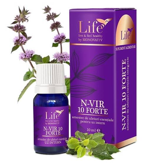 N-VIR 10 Forte Amestec de Uleiuri Esentiale 10 ml Bionovativ Life - - Roveli