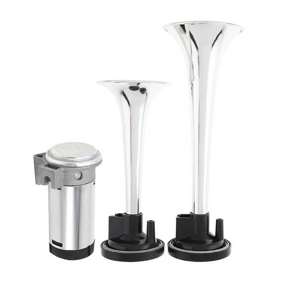 Set claxon cu 2 goarne si compresor, 12V - - Roveli