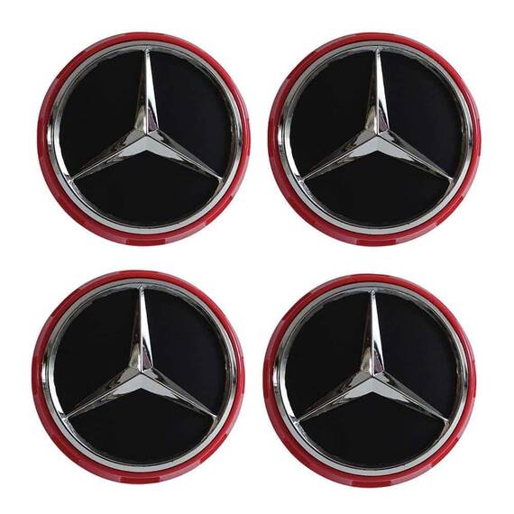 Set 4 Capace jante cu sigla Mercedes Benz, AMG, 75mm - 6- Roveli