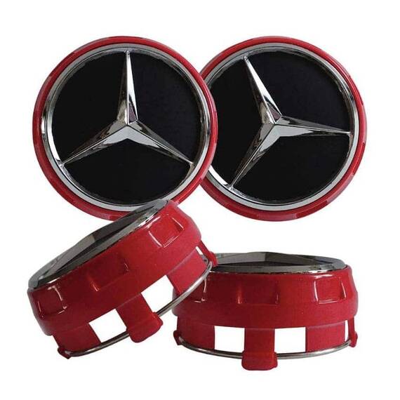 Set 4 Capace jante cu sigla Mercedes Benz, AMG, 75mm - 7- Roveli