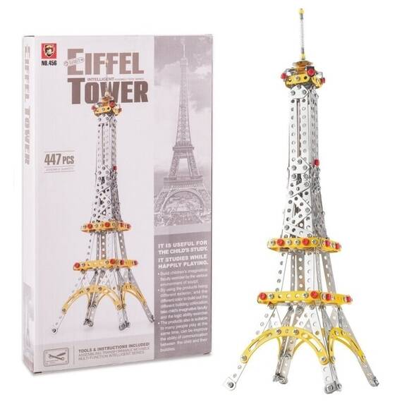 Set de constructie pentru copii, Turn Eiffel, 447 piese - 4- Roveli