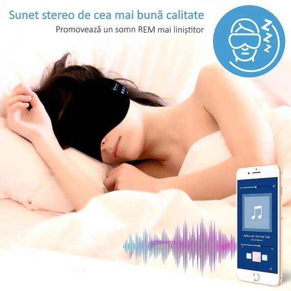 Masca de dormit YZ1, casti wireless - 6- Roveli