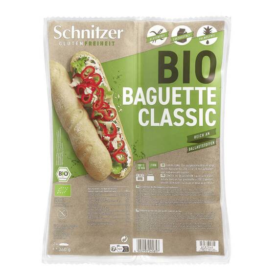 Bagheta clasica FARA GLUTEN 360g Schnitzer - - Roveli