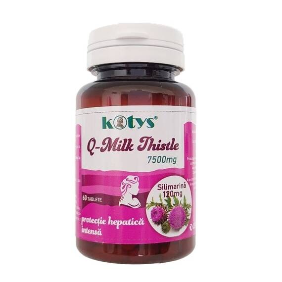 Q Milk Thistle 7500 mg Protectie Hepatica 60 tablete Kotys - - Roveli