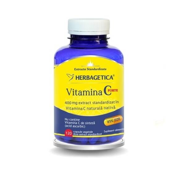 Vitamina C Forte 400 mg 120 capsule Herbagetica - - Roveli