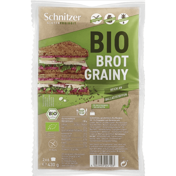 Paine toast cu seminte FARA GLUTEN 430g Schnitzer - - Roveli
