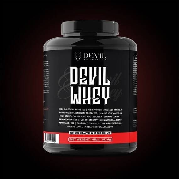 Devil Whey 4 lb  cu Aroma de Capsuni 1814 g Devil Nutrition - - Roveli
