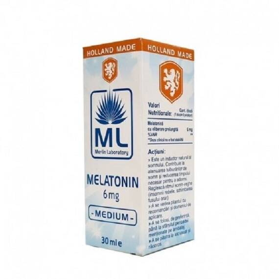 Melatonin Medium Ulei 6 mg 30 ml Laboratoarele Merlin - - Roveli