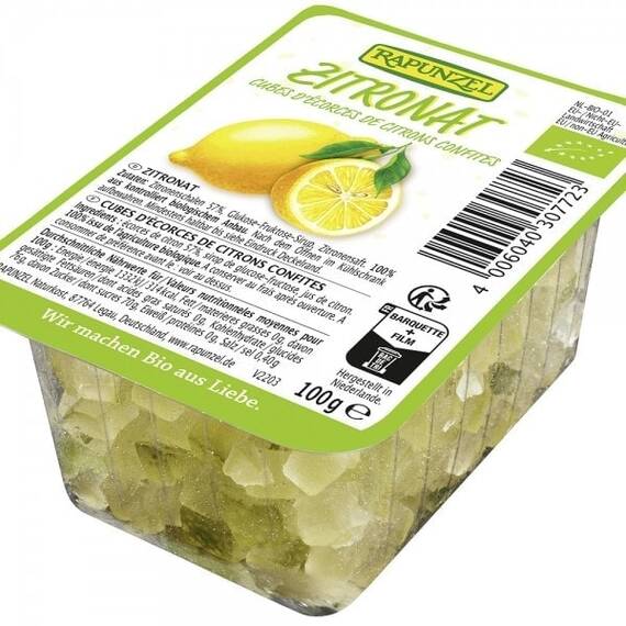 Coaja de lamaie bio confiata 100g Rapunzel - - Roveli