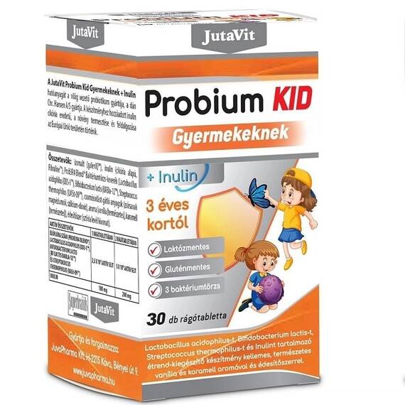 Probium Kid + Inulina Fara Lactoza 30 comprimate JutaVit - - Roveli