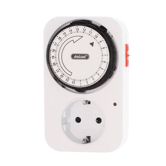 Adaptor priza programabila A113, programare mecanica, 16A - - Roveli
