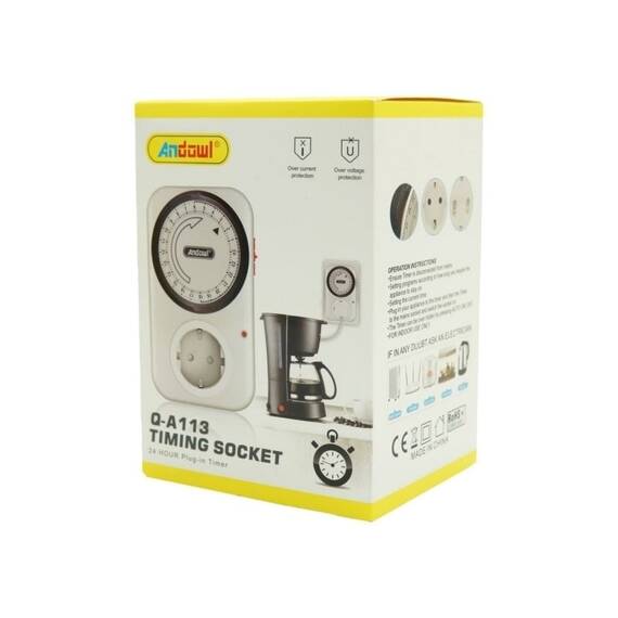 Adaptor priza programabila A113, programare mecanica, 16A - 6- Roveli