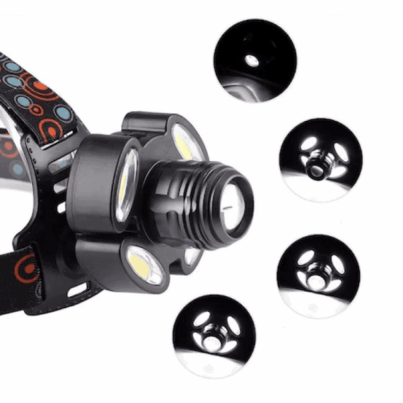 Lanterna frontala de cap 5 LED cu banda elastica reglabila - 5- Roveli
