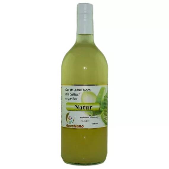 Gel Aloe Vera Natur cu Pulpa 1 l AquaNano - - Roveli