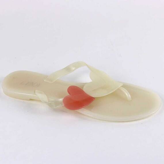 Papuci de dama, flip -flop din cauciuc ​ HEART-10- BEIGE/PINK, Culoare (12): Roz, Bej, Marime (12): 38 - - Roveli