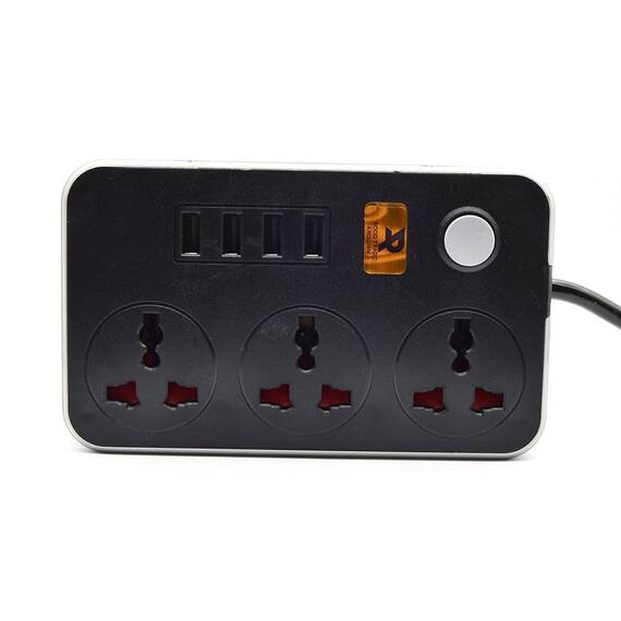 Adaptor cu 4 porturi USB si 3 prize, E186, 180 cm - 3- Roveli