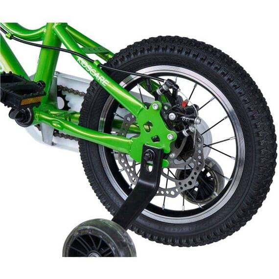 Bicicleta pentru copii 2-4 ani HappyCycles KidsCare, roti 12 inch, cu roti ajutatoare si frane pe disc, verde - 4- Roveli